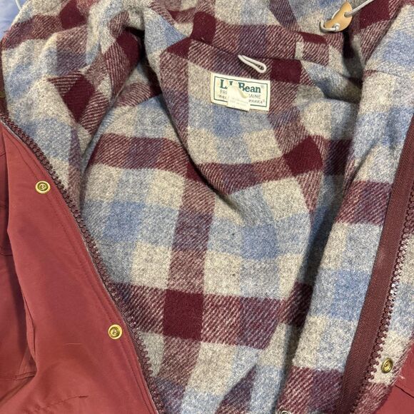Vintage L.L. Bean Baxter State Parka Womens Large Burgundy Wool Lined USA 90s - Picture 10 of 10